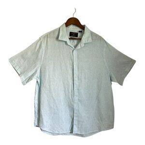 Men's Black Brown 1826 100% Linen Shirt XXL